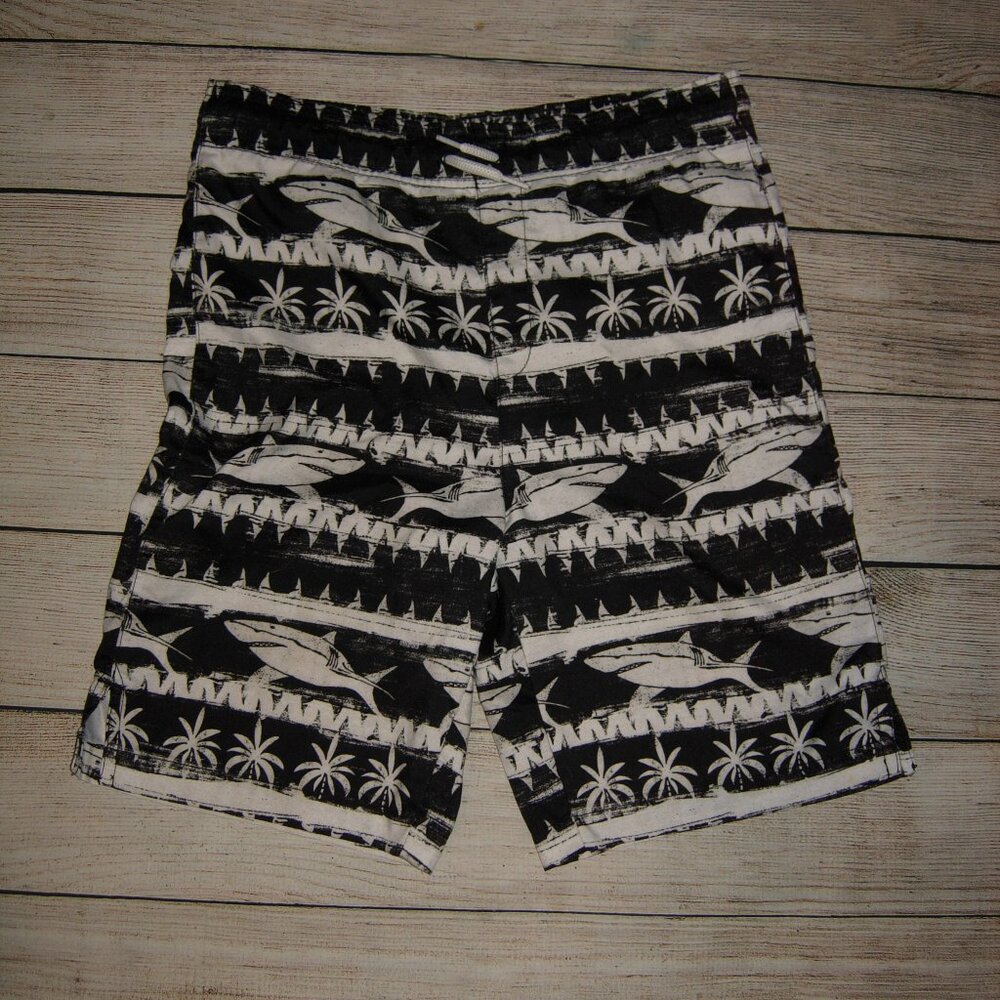 Place Sport Shark Black White Swim Trunks XL(14)